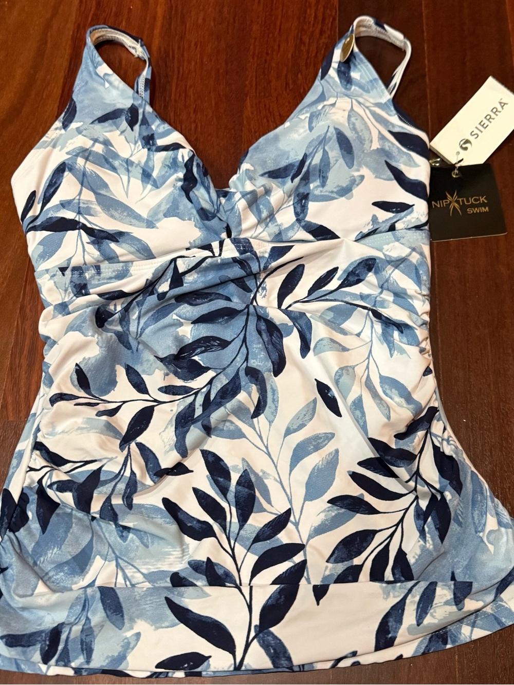 Nip tuck Leaf-Print Ruched Women's swimsuit